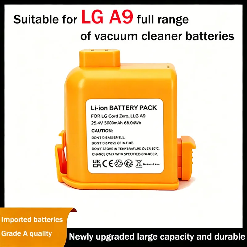 

Produced in 2006, suitable for LG CordZero A9/P9/A9S cordless vacuum cleaner, 5000mAh battery, compatible with EAC63382201/04