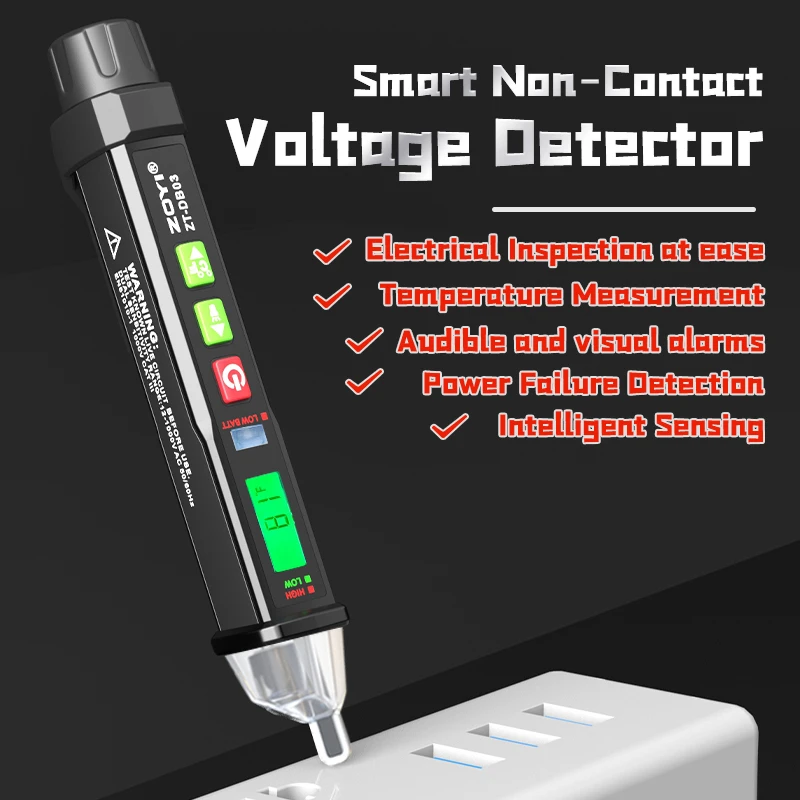 ZOYI DB03 Non-Contact Voltage Detector 48V-1000V with LED Indicator Power Induction Test Pen Sensitivity Adjustable