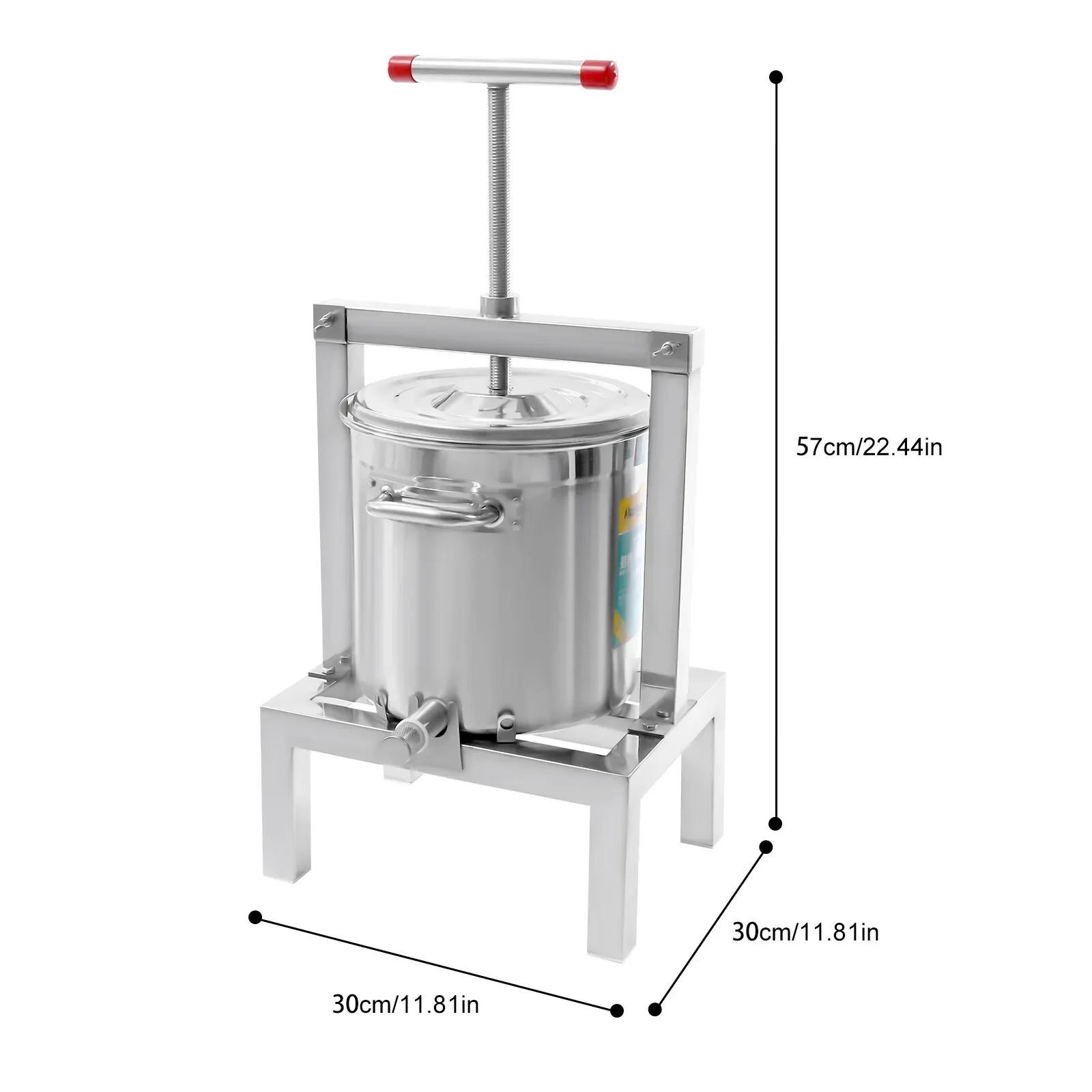 10L/2.6gal الفاكهة النبيذ Cider الصحافة الفولاذ المقاوم للصدأ التفاح العنب كسارة عصير صانع صنع العصير