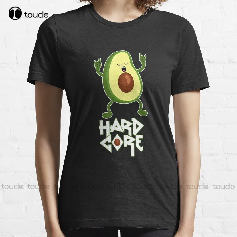 Funny Avocado Hard Core Pun Death Metal Vegan Festival Metalcore Classic T-Shirt Black Shirt Men Custom Aldult Teen Unisex New