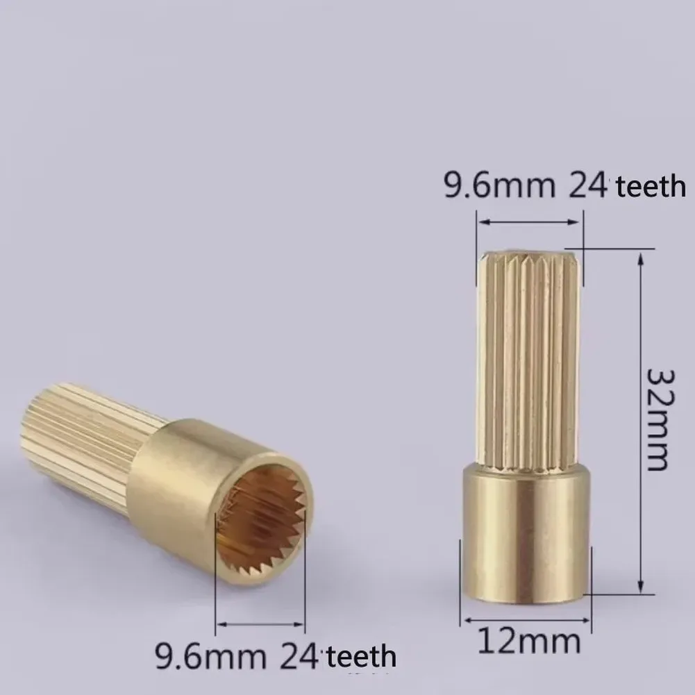 Brass 24-Tooth 9.6mm Faucet Valve Core Extension Rod 32mm Adjustable Extended Toothed Sleeve For Plumbing Repair