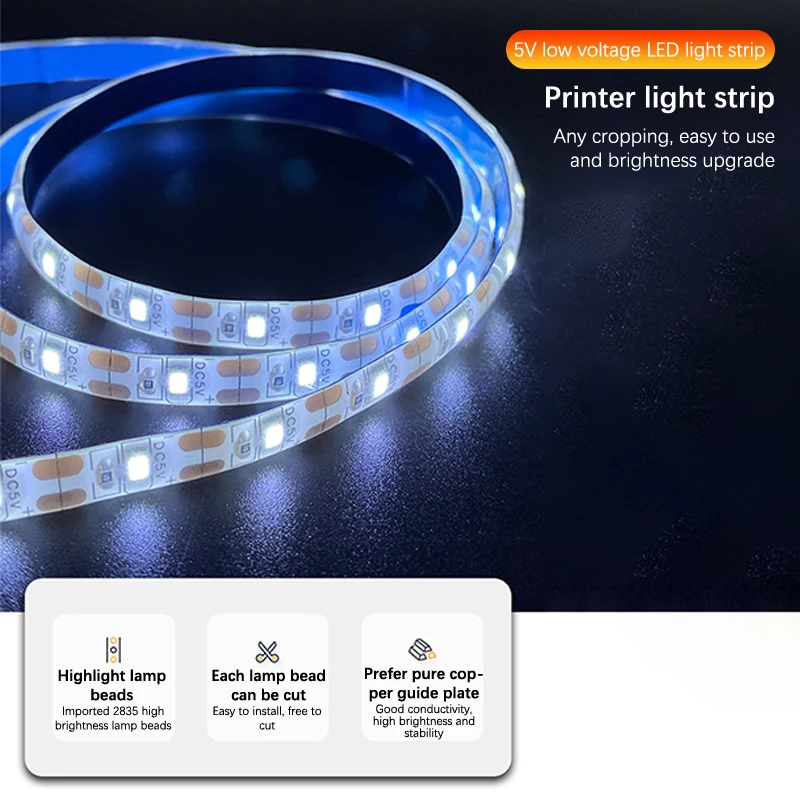 For Bambu Lab Light P1p P1s X1C LED Lights Strip LED Light Kit 5V 150cm IP44 Lighting Lamp Super Bright For Bambulab