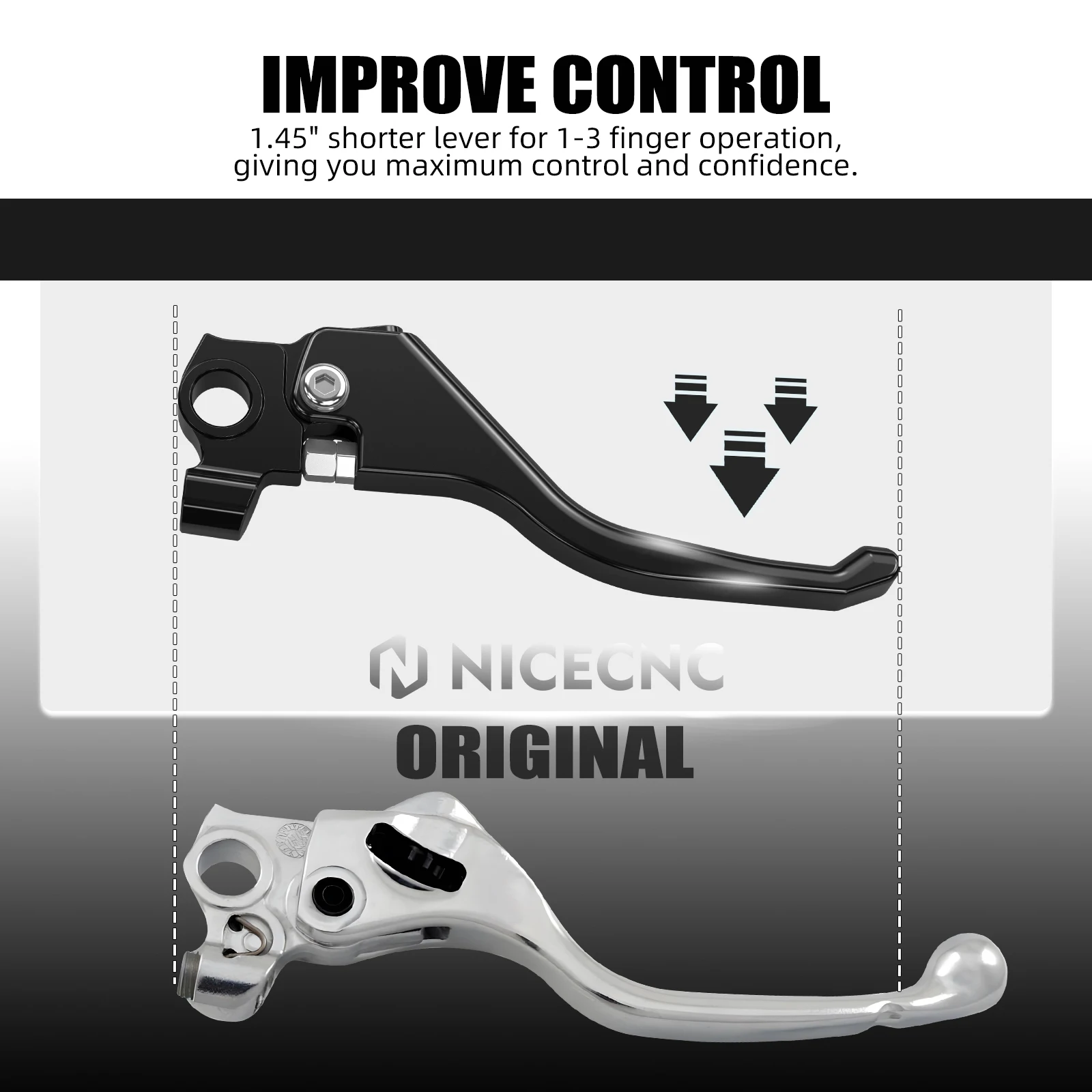 NICECNC Shorty Brake Clutch Lever For KTM 690 Enduro R 690 SMC R 2014-2023 Husqvarna 701 Enduro SM 16-2023 GasGas 700 SM ES view 3