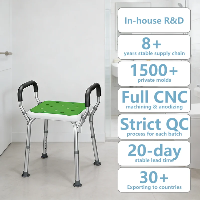

Simplywalk Aluminum Alloy 200KG Bath Shower Chair Lightweight Tub Handicapped UKCA Distributor Support