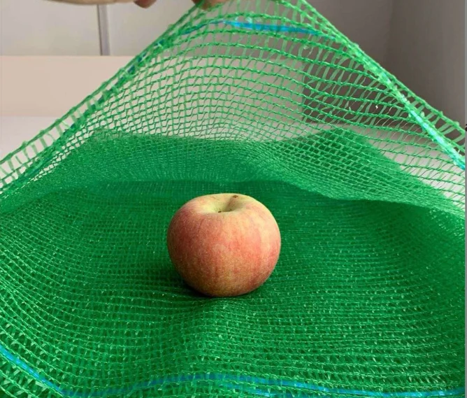 2025 Gebreide netzak voor brandhout, groenten, uien, aardappelen, knoflook, fruit, PE-materiaal, op maat bedrukt