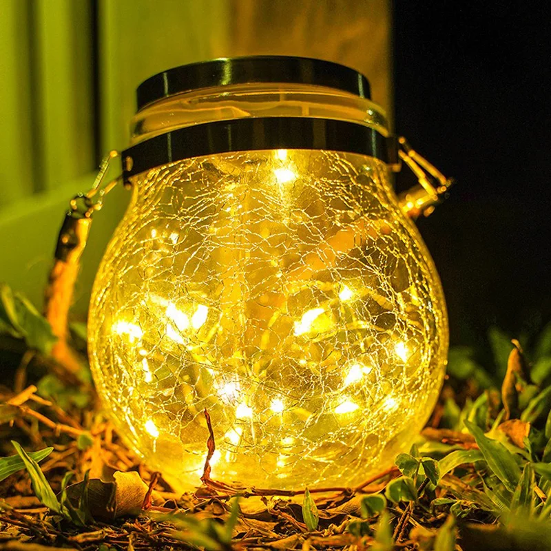 Solar Lamp Outdoor Garden Lighting Christmas Lights Lumen High Decoration Waterproof Mason Jar Festoon Gardening Green Sunlamp