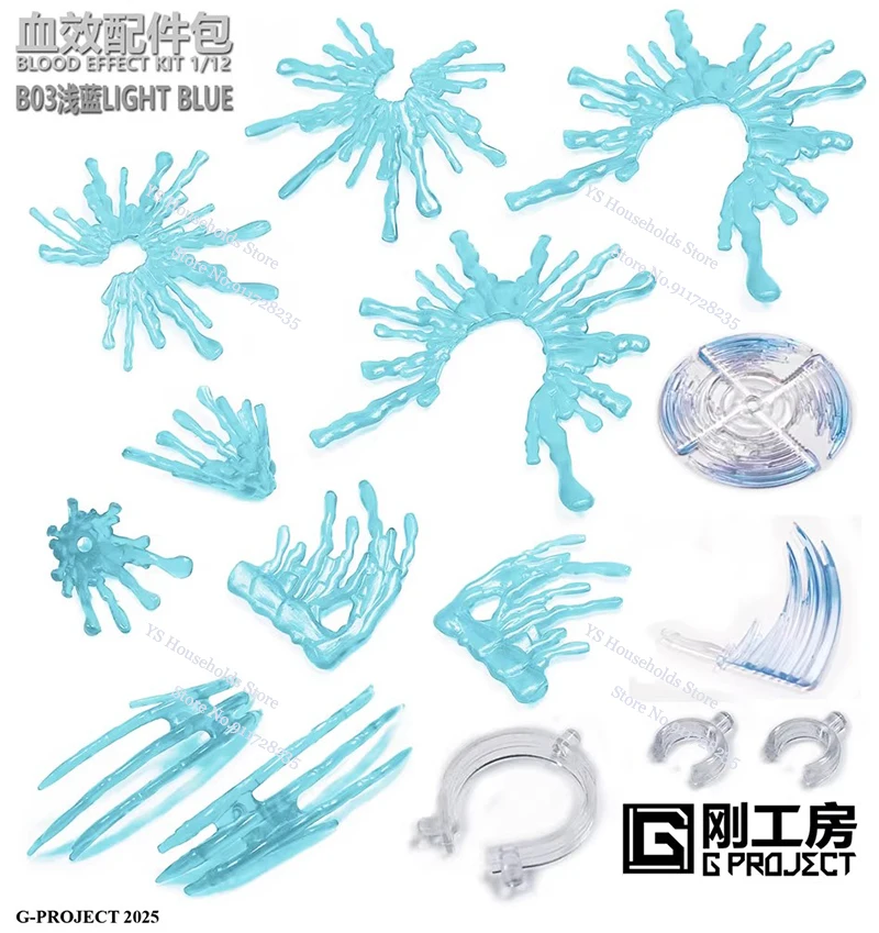 G-PROJECT Green Blue Purple Black GP01 1/12 Soldeir Hand Type Kit Blood Effect Accessory For 6" Action Figure Scene Ornament