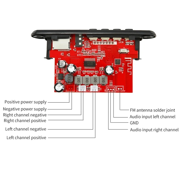 

2x60 Вт усилитель MP3-декодер плата DC 8 В-24 В MP3-плеер Bluetooth V5.0 USB-модуль FM AUX радиозапись для динамика-A86Z