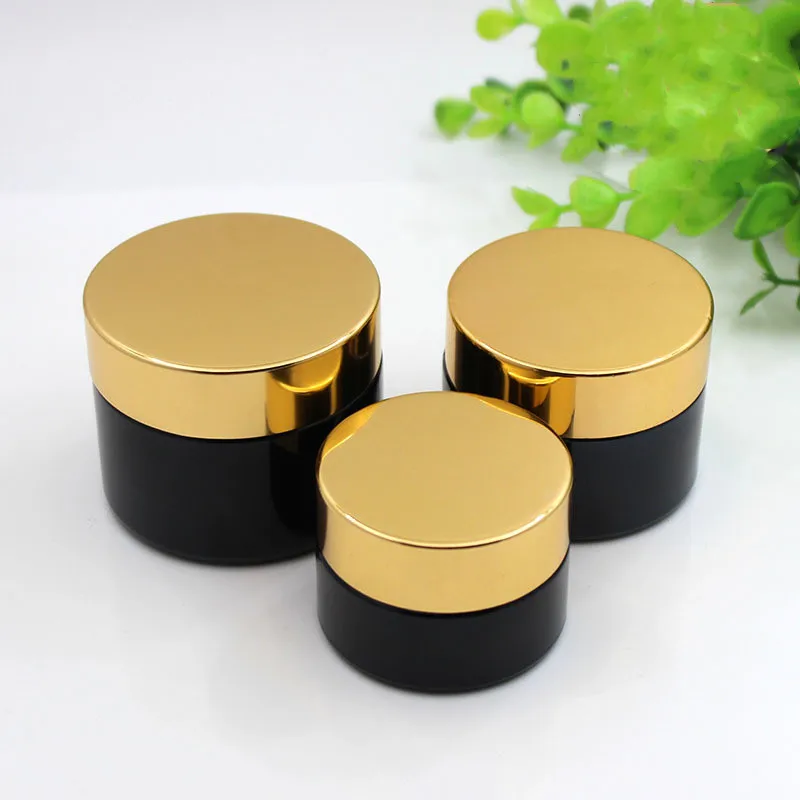 

15pcs 20g/30g/50g Cosmetic container Black Glass Cream jar Makeup Bottle Face cream eye cream jar Empty Refillable bottle