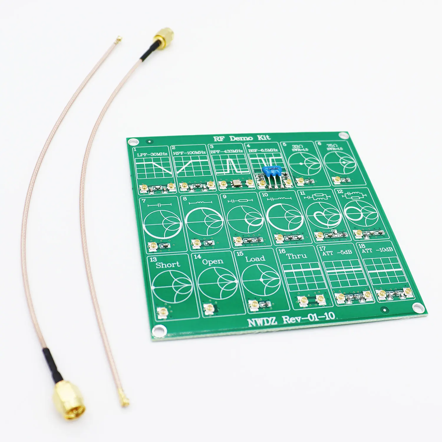 NanoVNA filtre zayıflatıcı VNA RF Test kurulu Tester Demo kiti modülü Breadboard ağ analizörü evrensel aracı