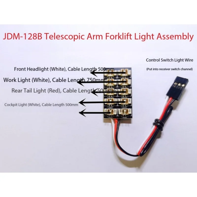 JDMODEL JDM-128-B Special LED Light System for 1/14 RC Hydraulic Telescopic Forklift Model Upgrade Parts