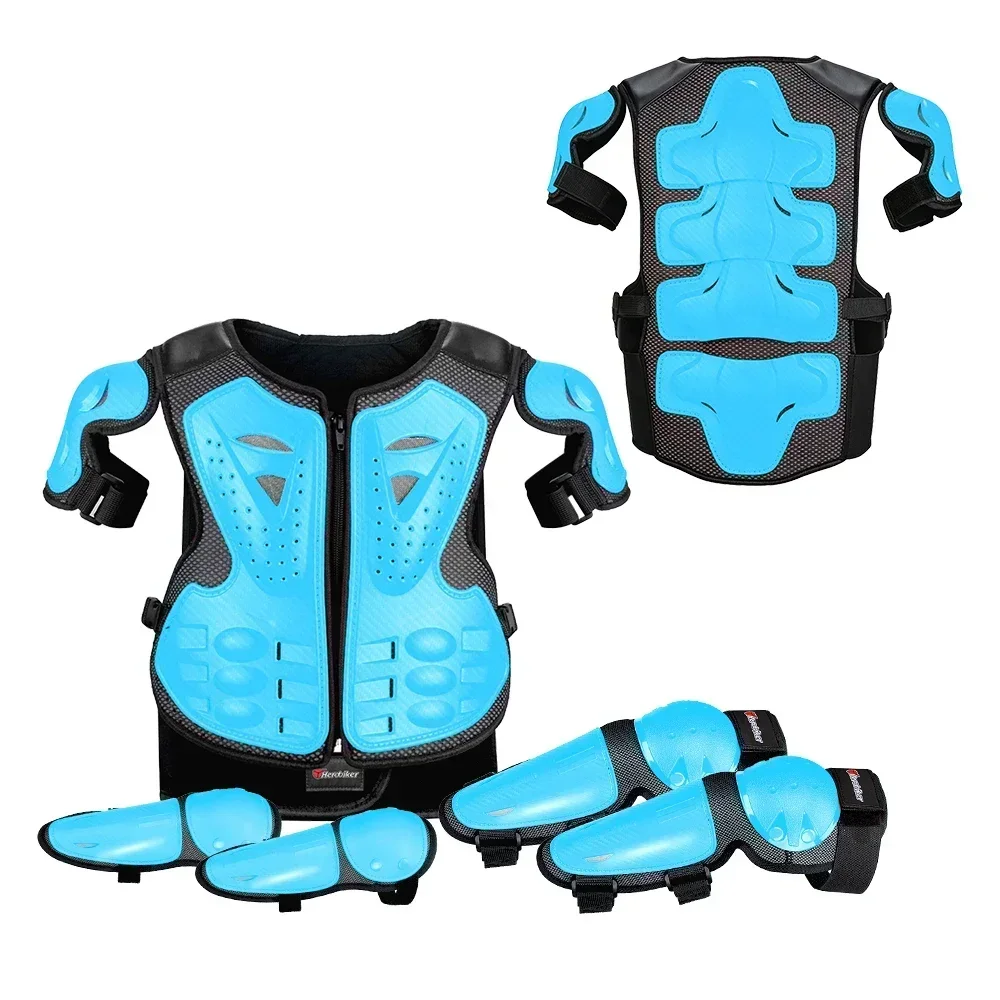 Suitable For 4-15 Year Old Children's Motorcycle Armor Anti Fall And Anti-collision Vest Children's Riding Knee And Elbow Pads