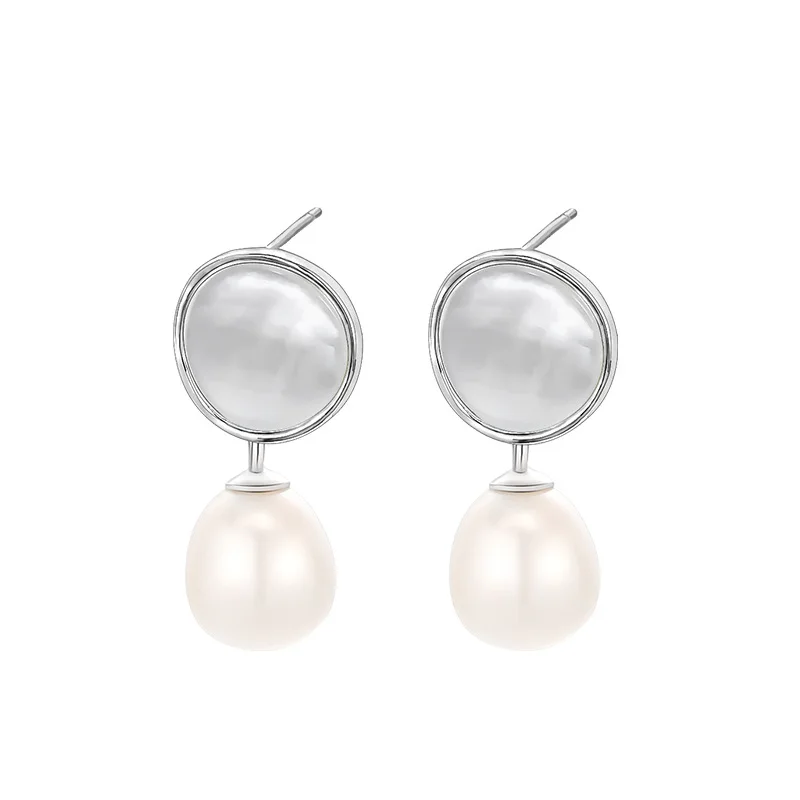 GXGlint S925 Sterling Silver Stud Earrings with Pearl for Women Perfect for Daily Commute and Office Attire Pearl Earrings Gift