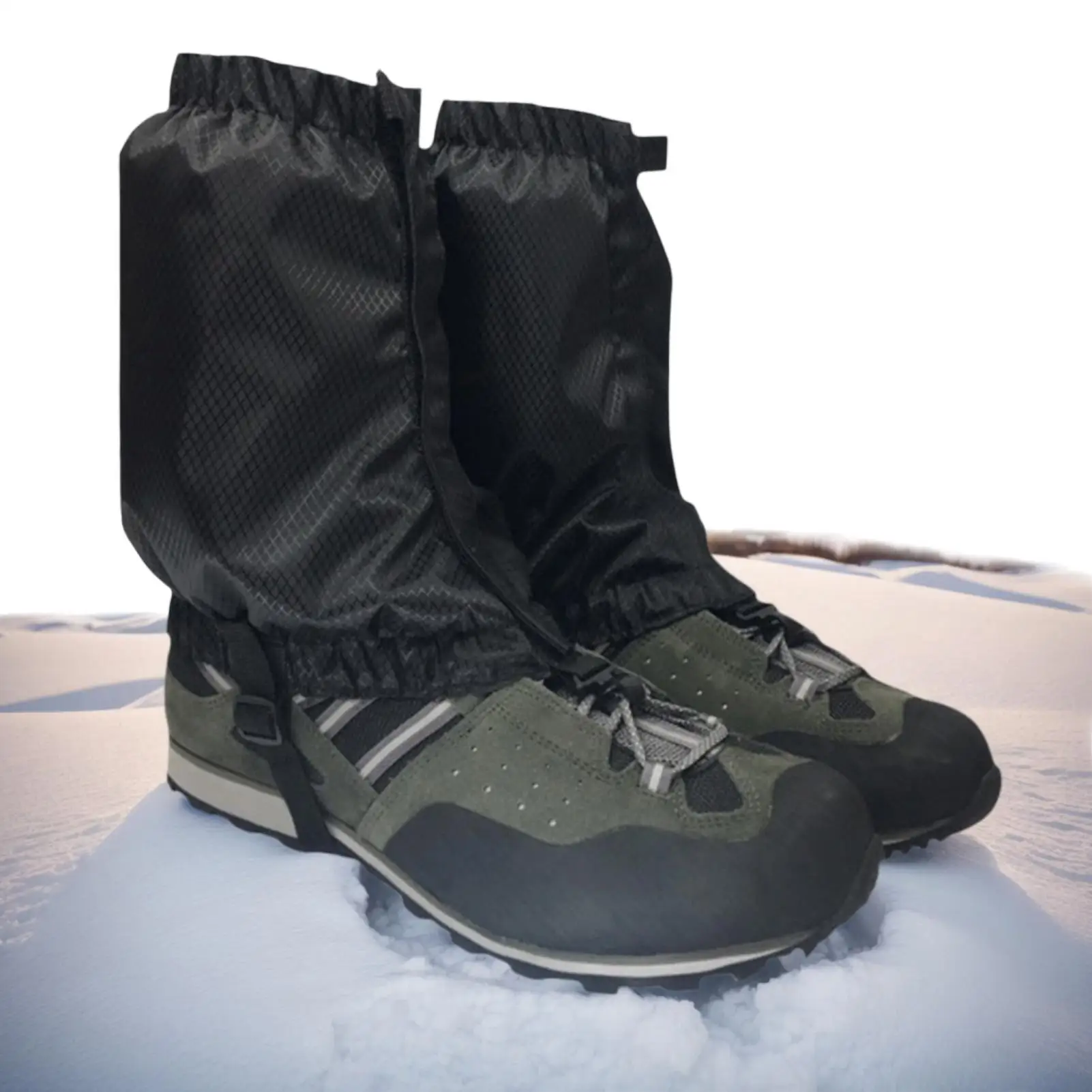 

Hiking Gaiters Black Breathable Boot Gaiters Mountaineering Legging Cover for Winter Skiing Hiking Mountaineering Climbing Trail