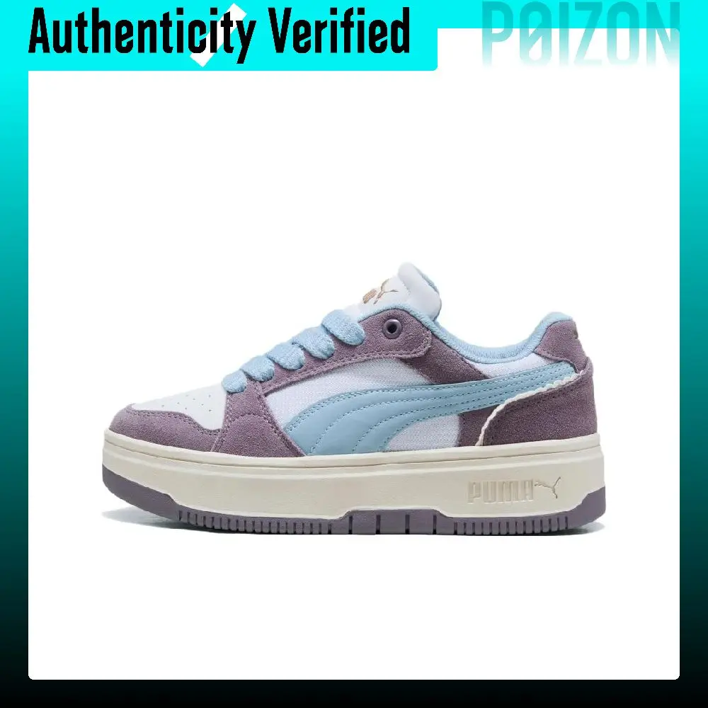 PUMA REBOUND Breathable Low top Skateboard Shoes Women's White Blue 403512-01