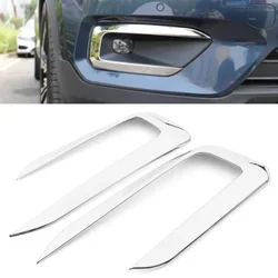 Fog Light Decor Fog Lamp Frame Cover Set Trim 2PCS 2x ABS Accessories Chrome For Volvo XC40 2018-2021 Front Kit