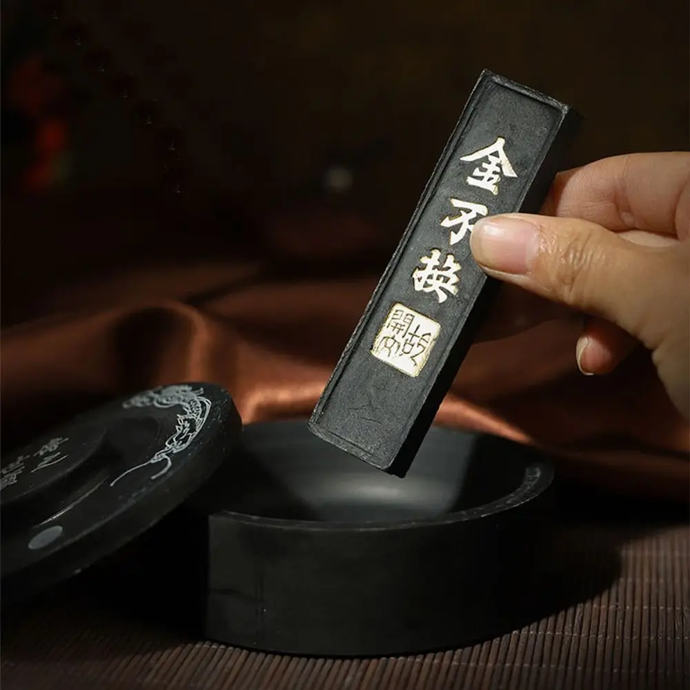 Chinese Calligraphy Ink Stone Handmade Ink Block Ink Stick for Chinese Japanese Calligraphy and Painting (Black)