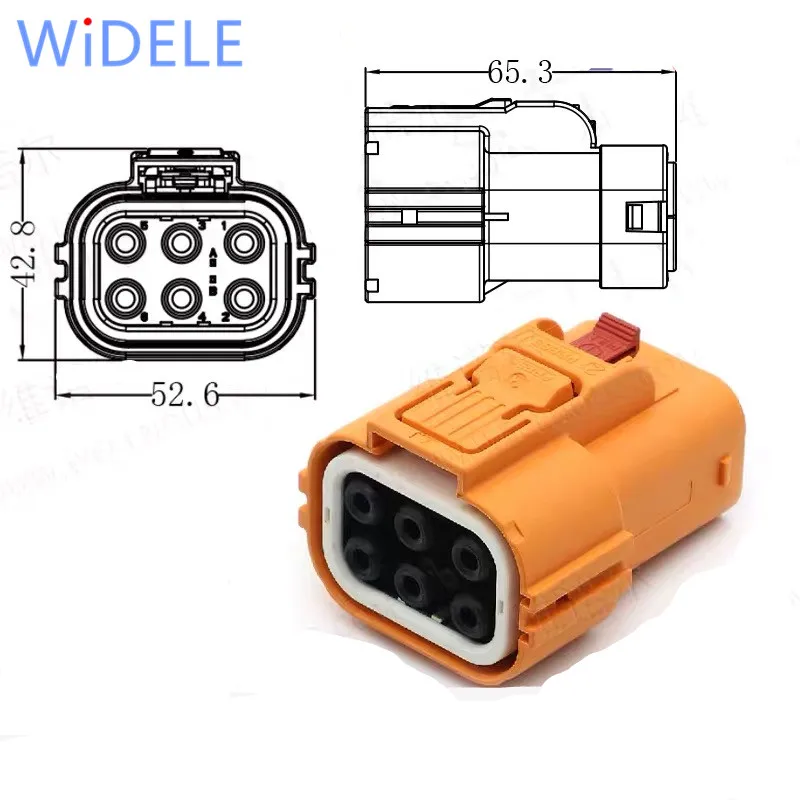 6 core Plastic Shell High Voltage Current Connectors Plug Socket New Energy Electric Vehicle Car Hv Connector 2.5-6mm² For Cable