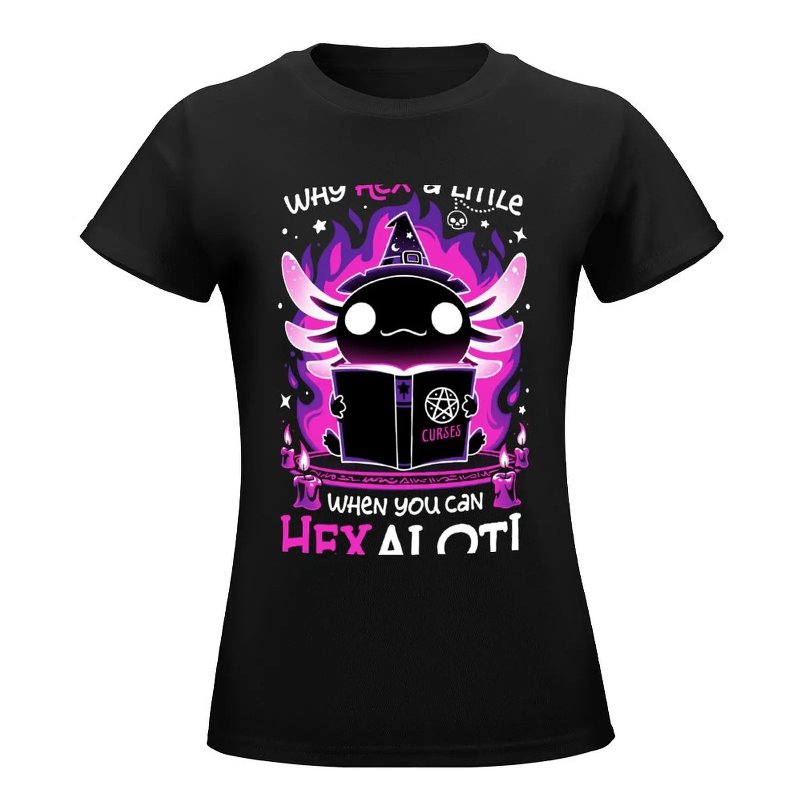 Axolotl Witching Hour - Spooky Salamander T-Shirt anime clothes blanks sublime funnys t-shirt dress for Women sexy