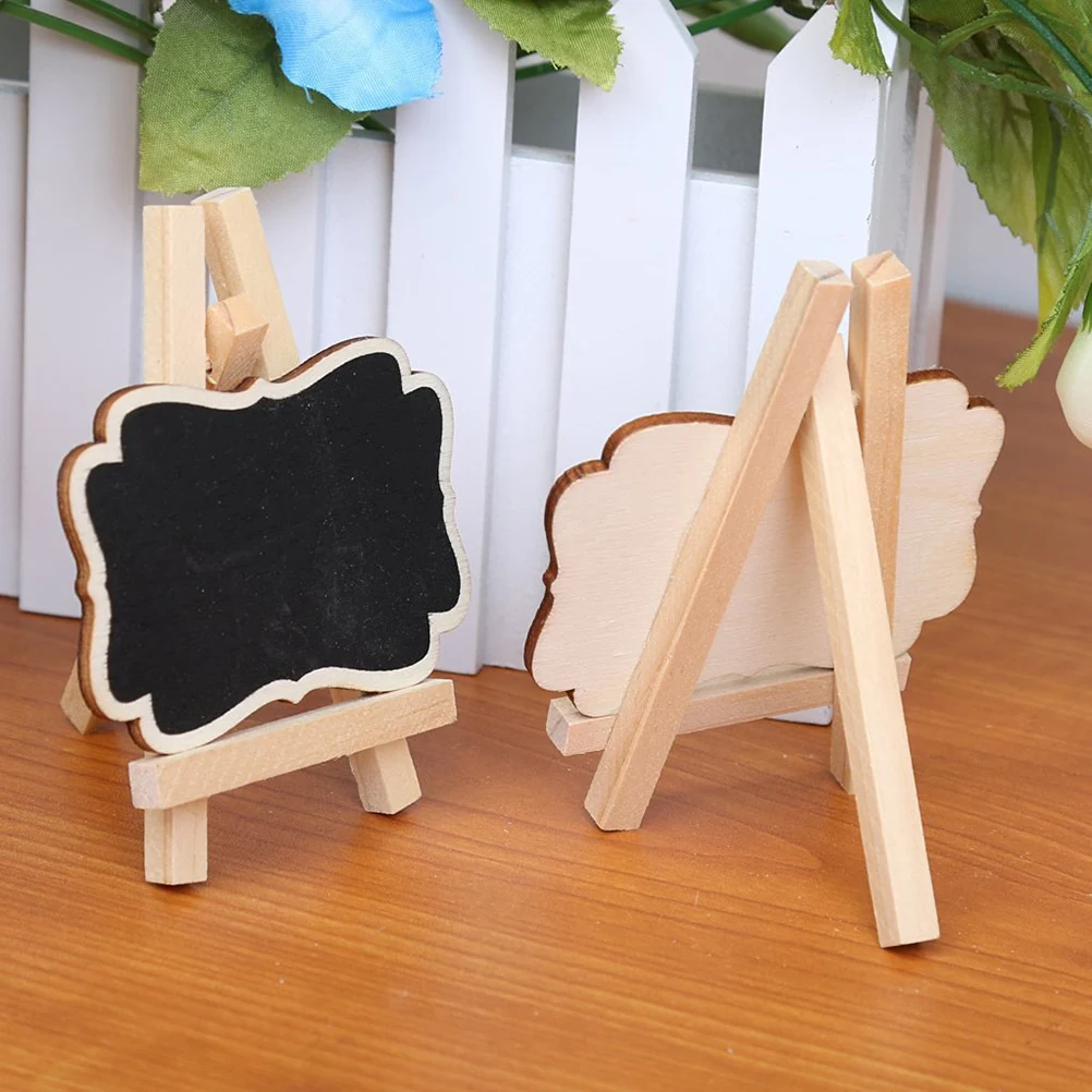 

10pcs Wooden Mini Chalkboard Framed Small Blackboard For Diy Home Office Party Favors Place Cards Easel Display Sign