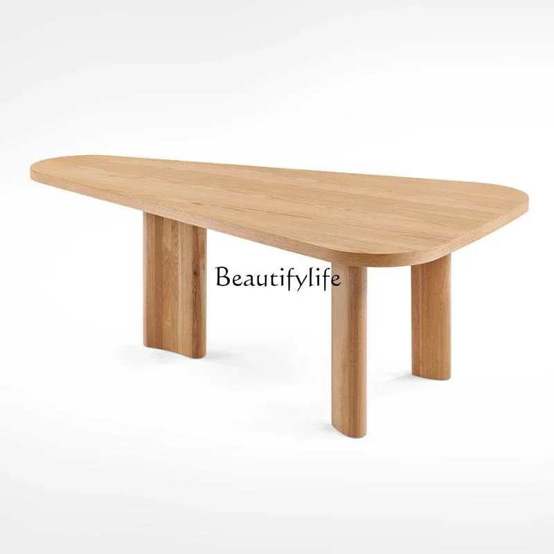 

XX39Solid wood dining table Dining table Household rectangular oak log style Living room Japanese style