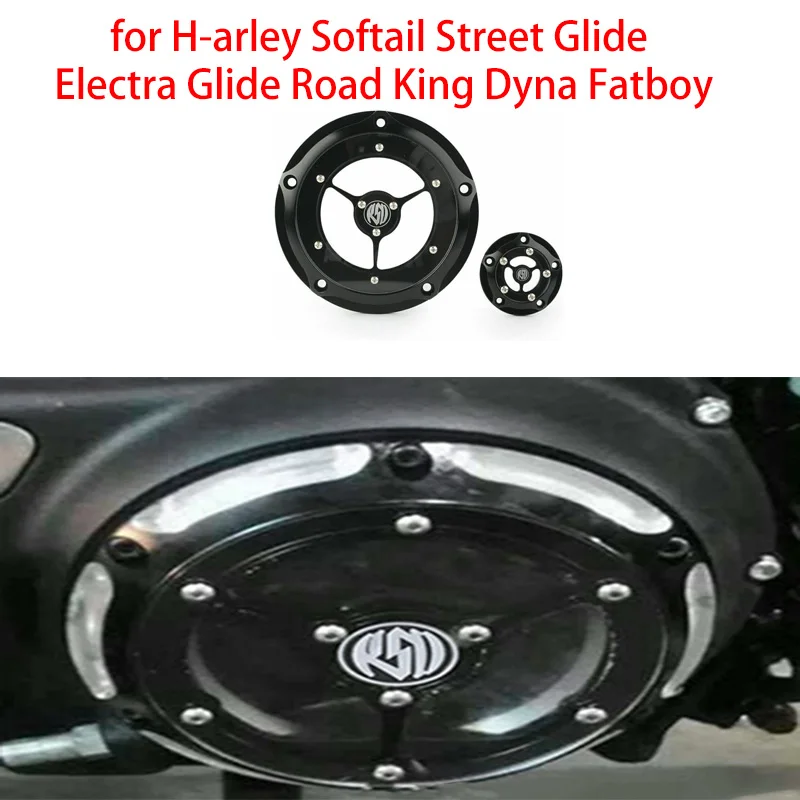 Derby Cover Timing Timer Cover Points Cover Set Engine Clutch Side Fits for Harley Softail Street Glide Road King Dyna Fatboy