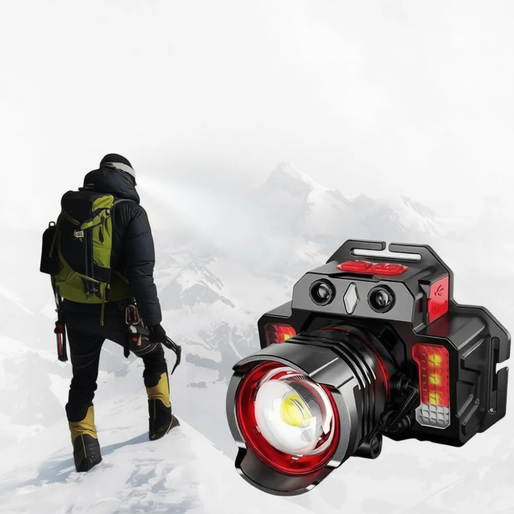 Headlamp Tactical Bright - Lanterna de Cabeça LED Recarregável com