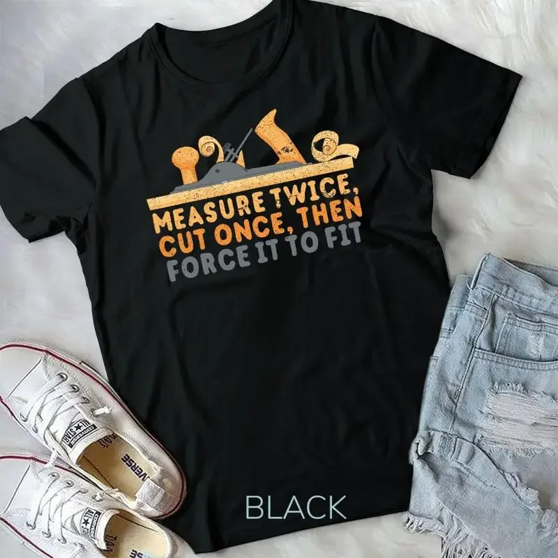 

Футболка унисекс Measure Twice Cut Once для деревообработки