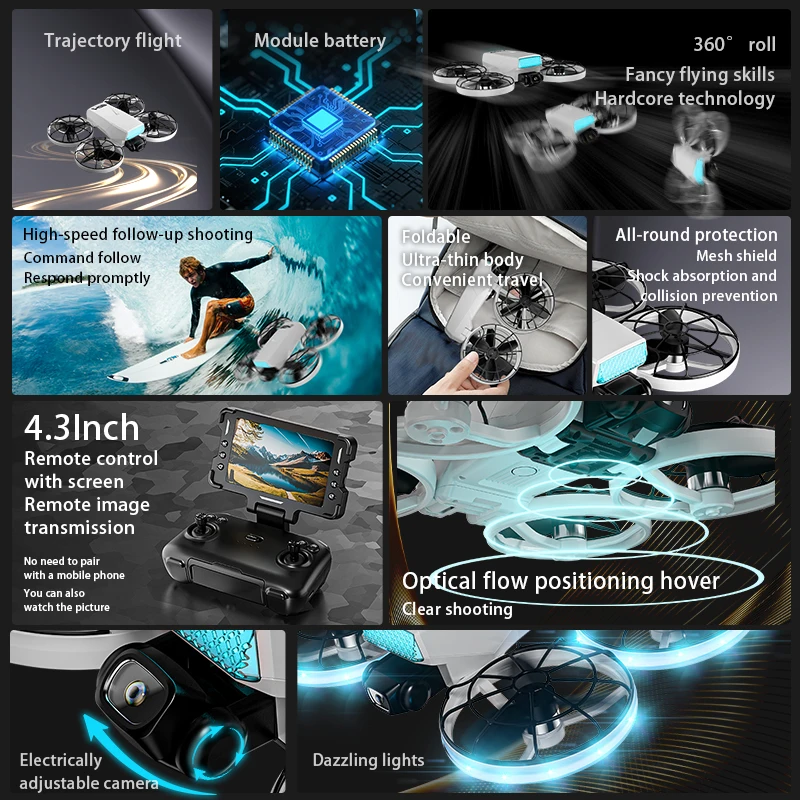 Drones 4K Professional Remote Control Helicopter Plane RC Dron With Screen Quadcopter Gift for Kids