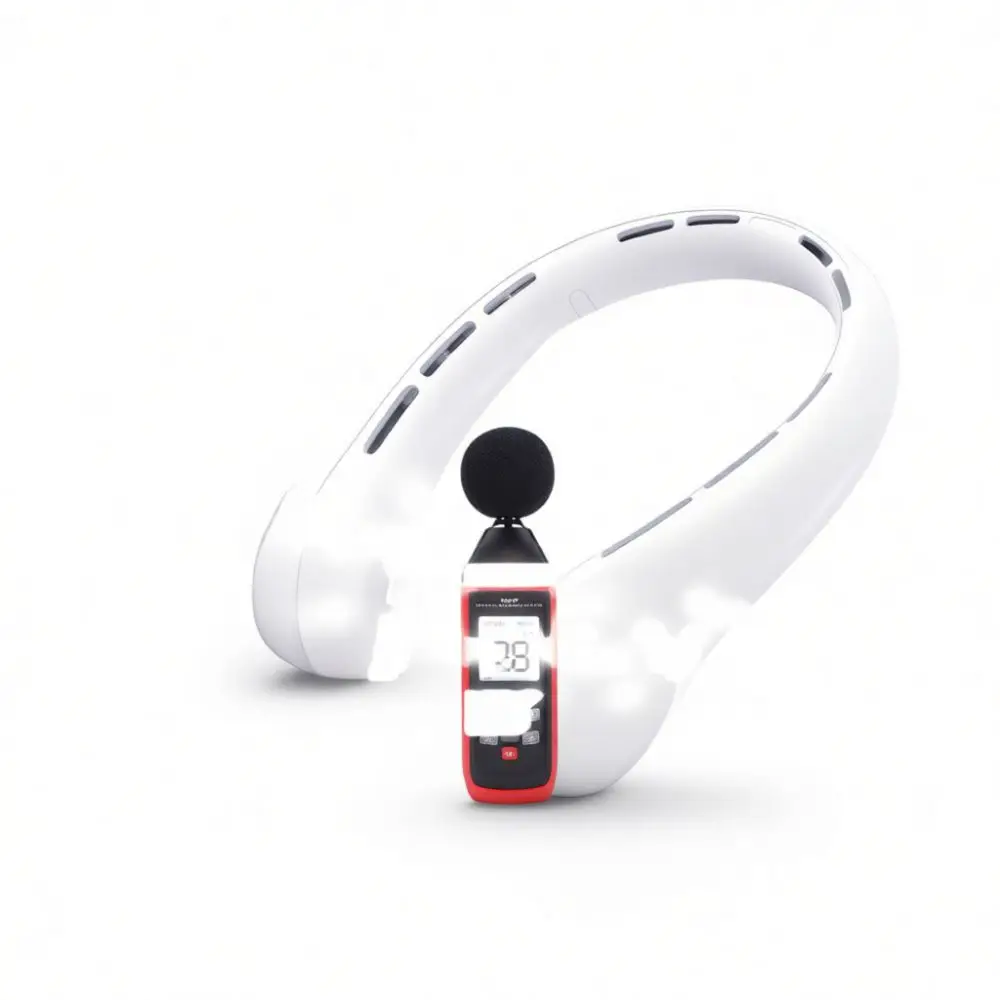 2025 Bladeless Hanging Neck Fan Portable Rechargeable Mute Cooling Device Digital Display Fan For Summer Outdoor Sports