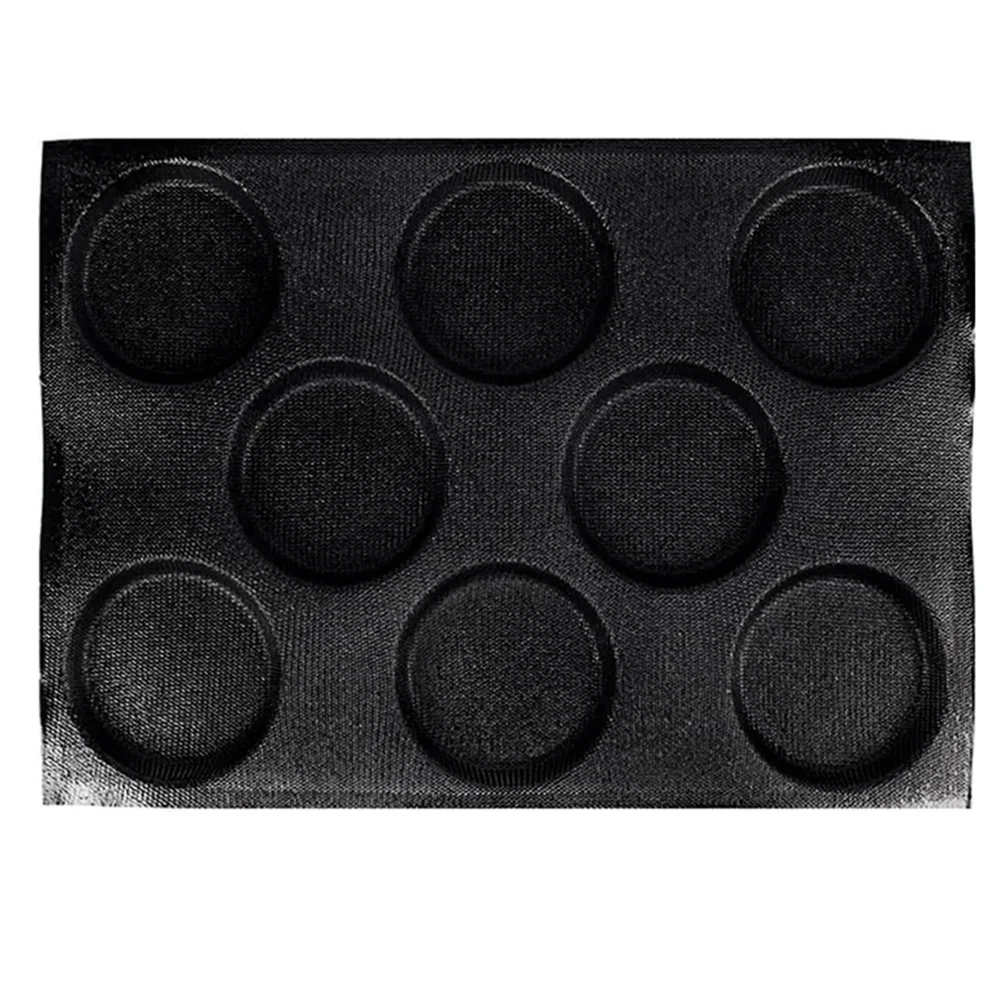 Moldes de cozimento perfurado antiaderente de silicone, 8 furos, Hambúrguer, Panelas de pão para cozimento, Pão, Pão