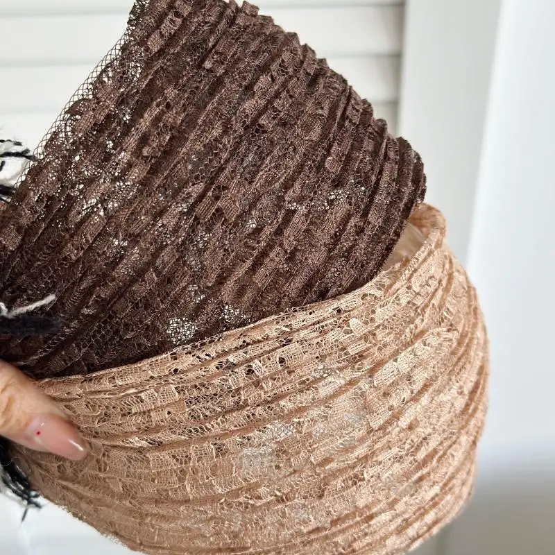 Rutschfestes Spitzen-Mesh-Haarband, hohles, elastisches, breites Haar-Accessoire für Frauen und Mädchen – Detail 9