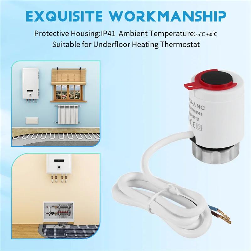 【Flash Sale】230V Normally Closed NC M30x1.5Mm Electric Thermal Actuator For Underfloor Heating TRV Thermostatic Radiator Valve