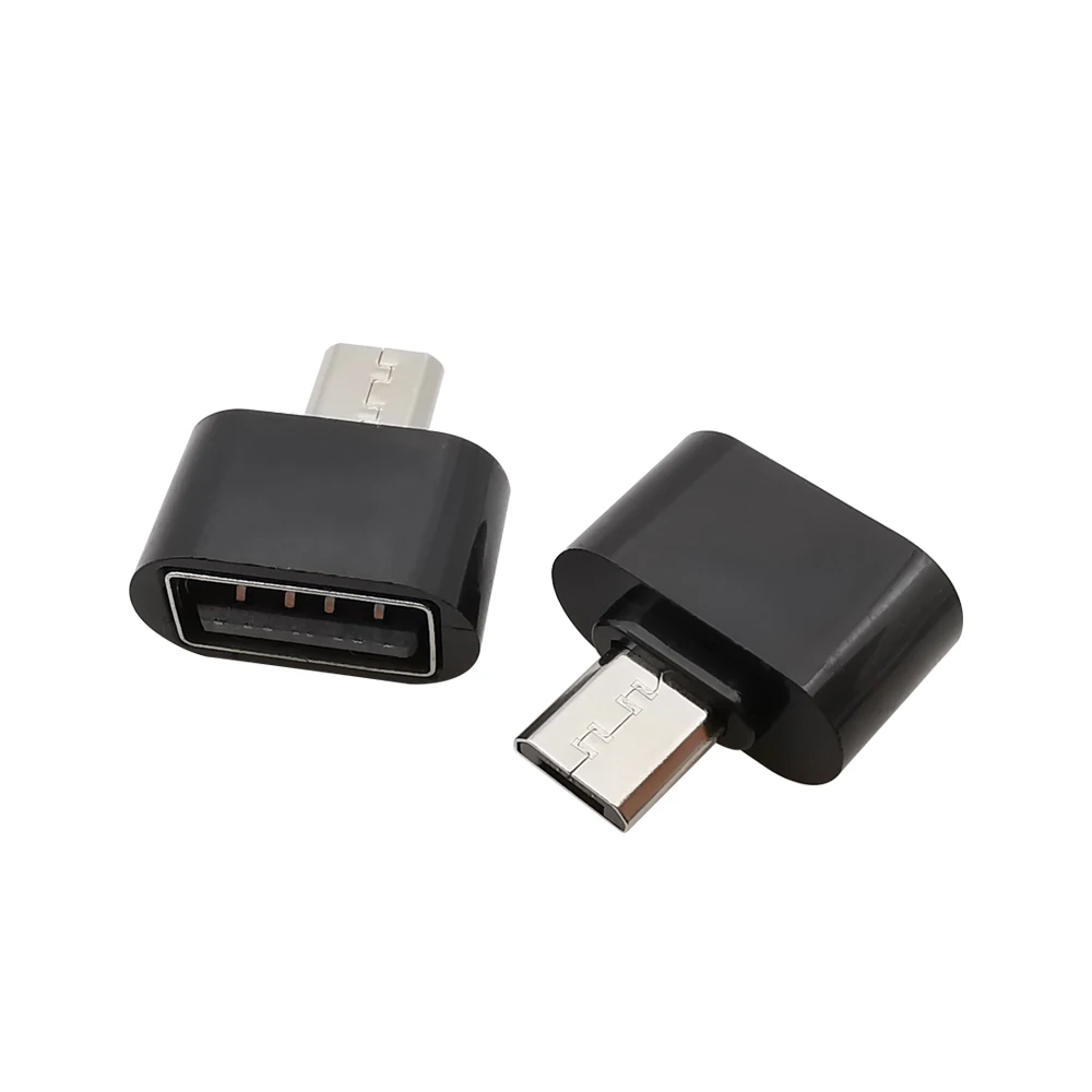 5Pcs Micro OTG USB To USB Type A Female Jack Converter Adapter for Mobile Phone Smartphone Tablets Android Black White