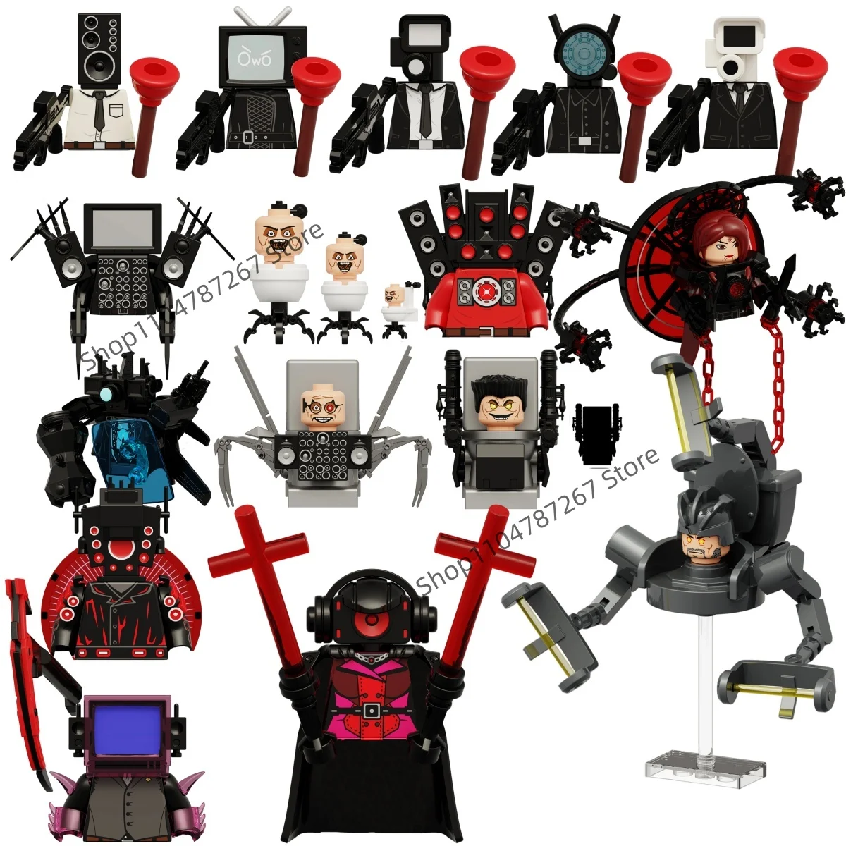 Skibidi Toilet Hot block toys building block toys Titan Clockman Duchess children's 3D model dolls holiday gifts