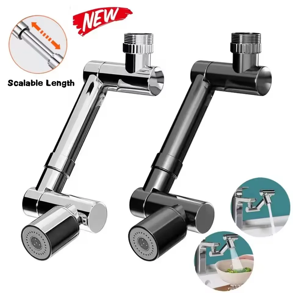 Neue 1440 ° drehbare skalierbare Metall Wasserhahn Belüfter Bad spritzwasser geschützte Bubbler Wasserhahn Filter Düsen hahn Küchen armatur Extender