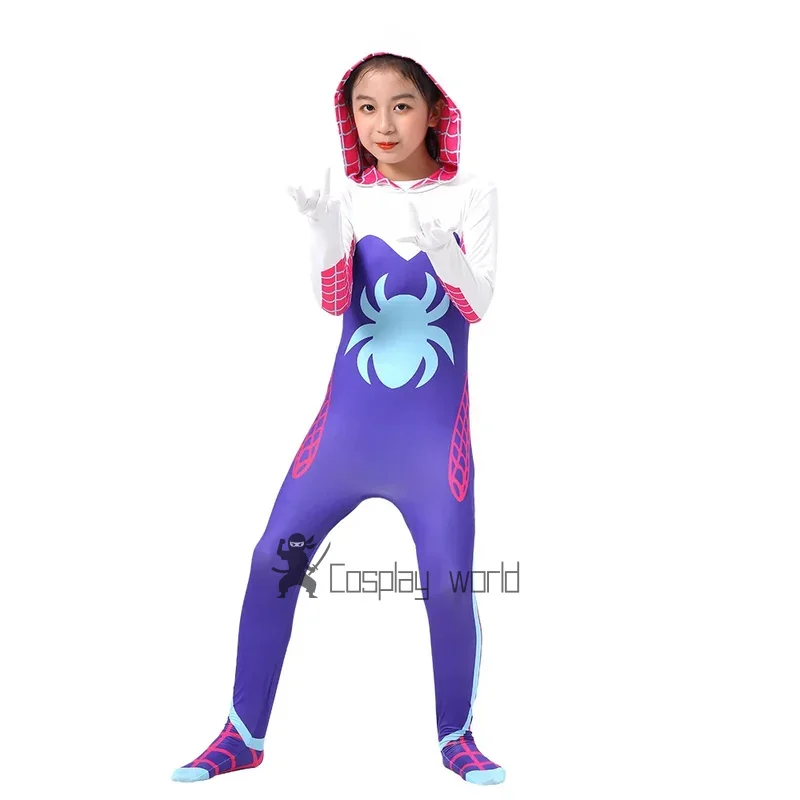 جوين تأثيري حلي الرجل العنكبوت خارقة ارتداءها حللا هالوين عيد الميلاد الملابس قناع الأرجواني كيب عباءة #5