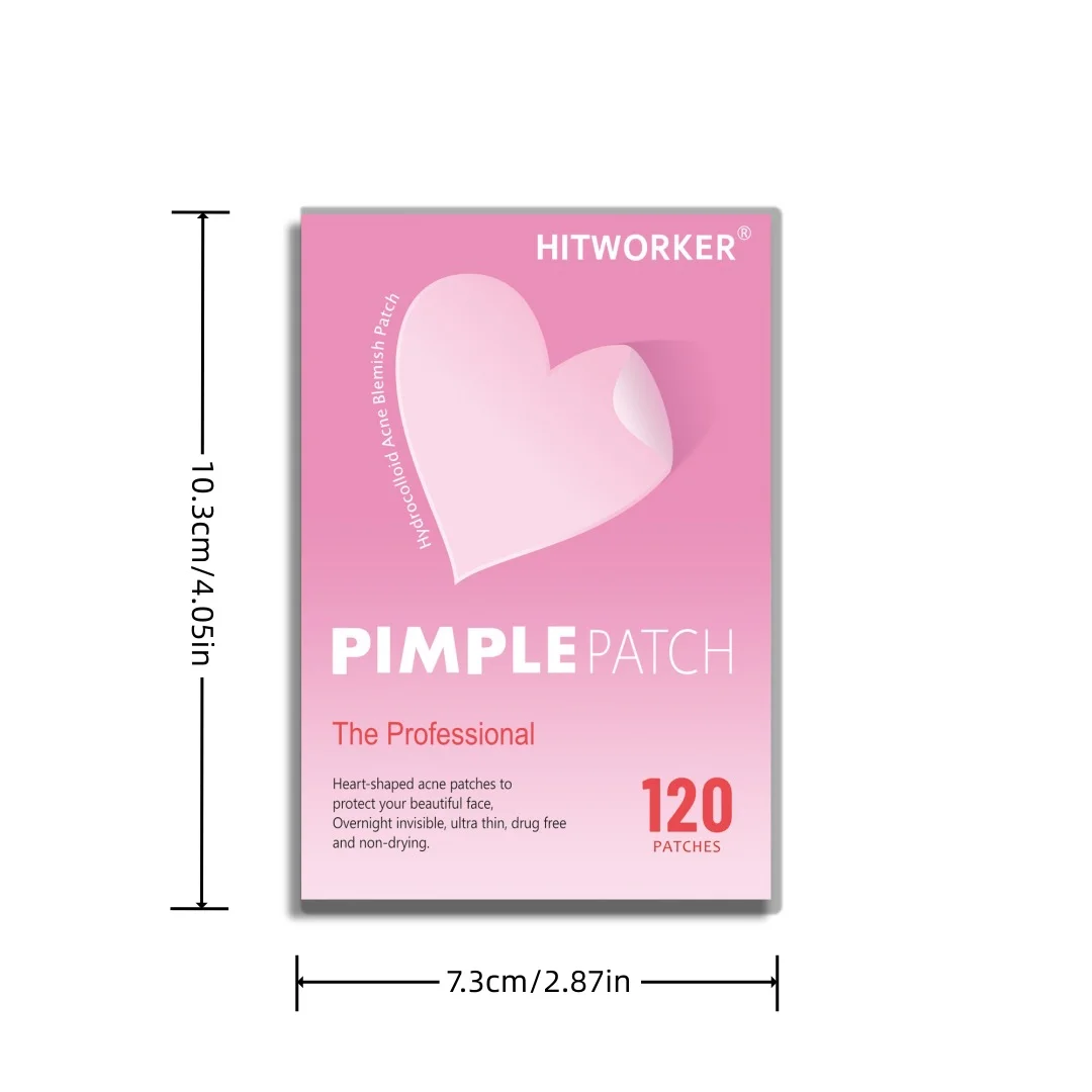 120pcs Color Heart Acne Patches: Clear Clogged Pores, Fight Pimples, Fade Acne Scars & Blemishes for Smooth Skin.
