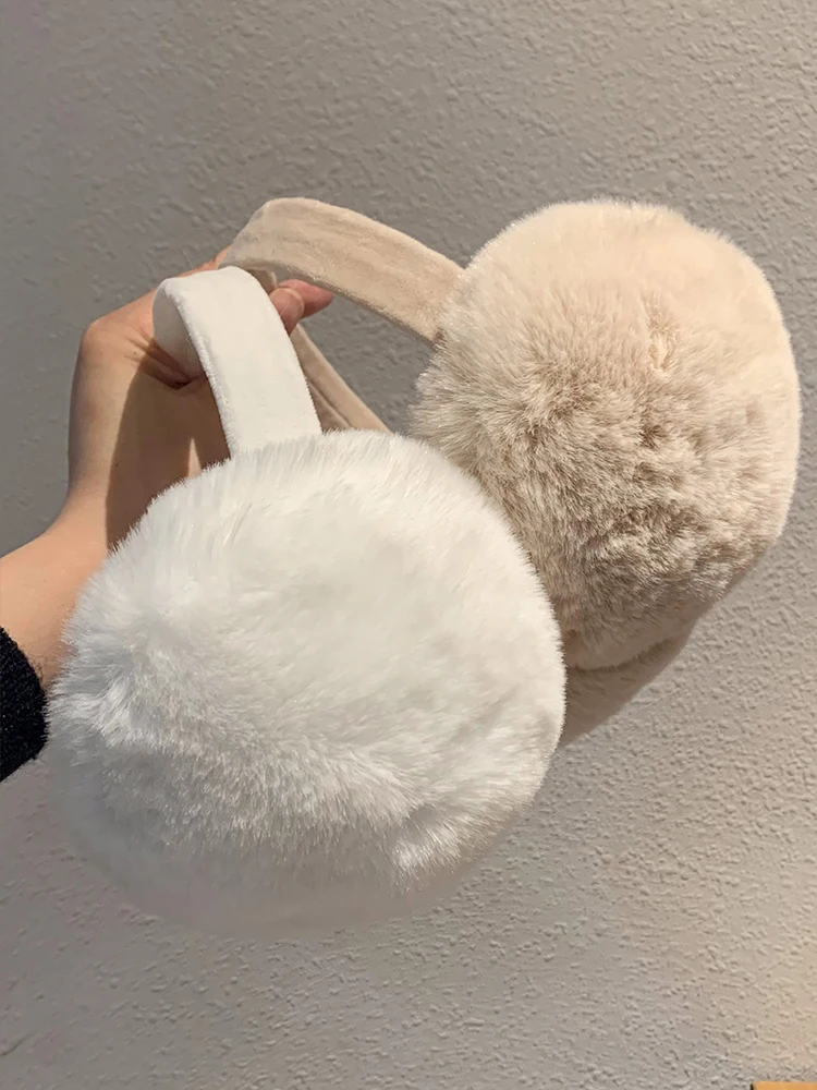 Winter Ear Muffs Women's Cute Plush Warmth Pure Color Windproof Cold Proof Cycling Ear Cover Student Anti-freeze Ear Protection
