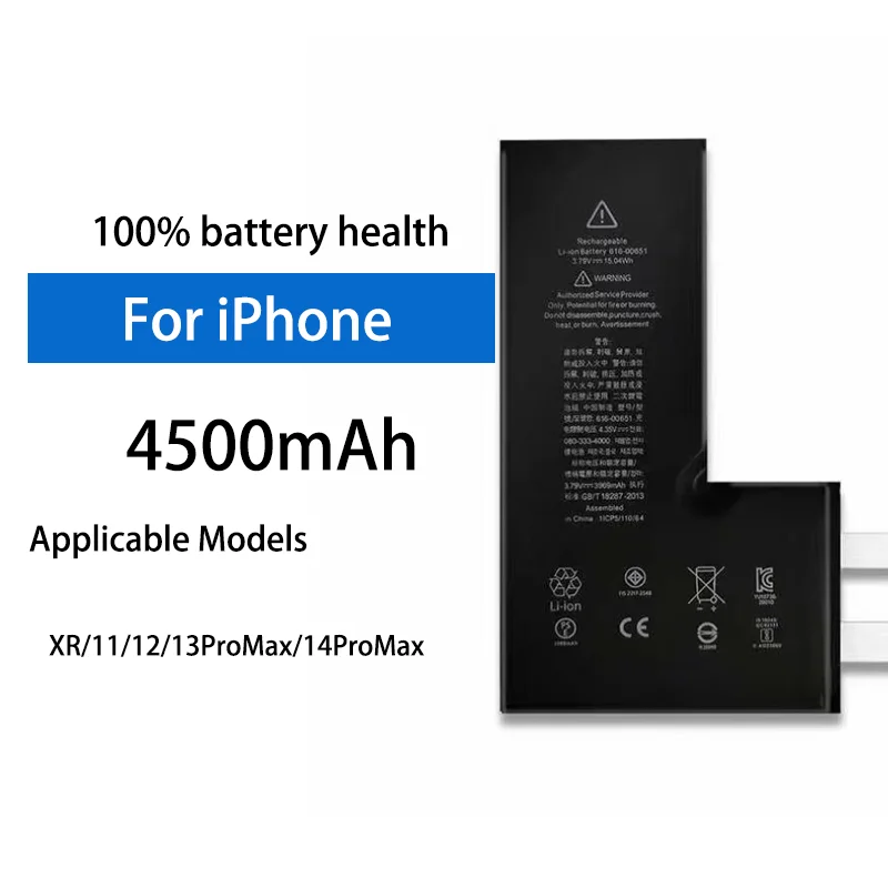 

4500mAh Durable Stable Transplant Battery Cell For Apple iPhone XR 11 12 13 Pro Max 14 Pro Max Replacement