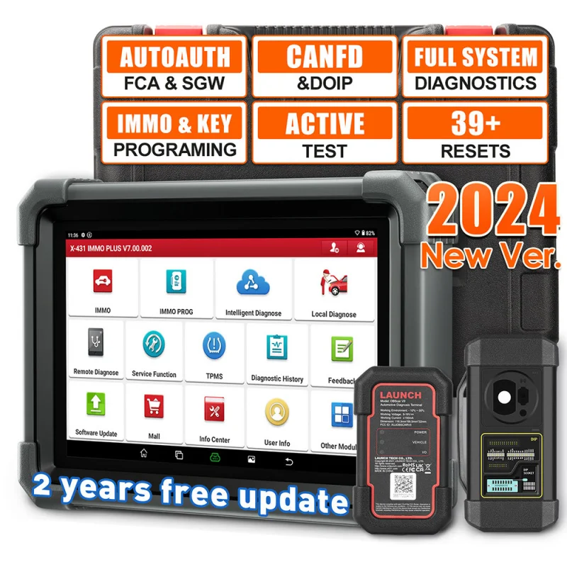 Original X431 IMMO PLUS Car Key Programmer with X-PROG3 Bi-directional Control OBD2 Scanner 39 Resets Auto Tools