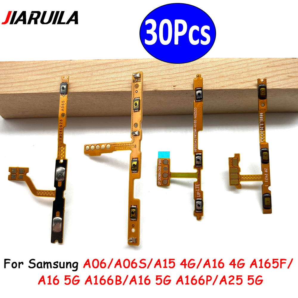 

30Pcs，NEW Power Switch On/Off Button Volume Key Button Flex Cables Ribbon For Samsung A06 A06S A16 4G A25 5G