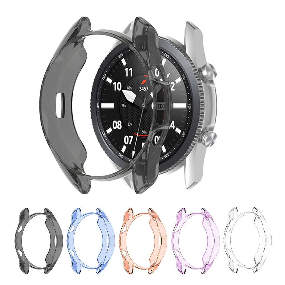 Soft TPU Protective Case For Samsung Galaxy Watch 3 41mm 45mm Clear Protector Shell Cover
