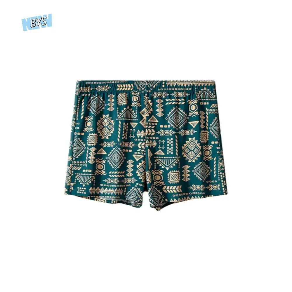 

Comfortable Plus Size Men's Boxer Briefs Seamless Ethnic Printed Underwear for Man Elastic Mid Waist Printed Panties Gifts