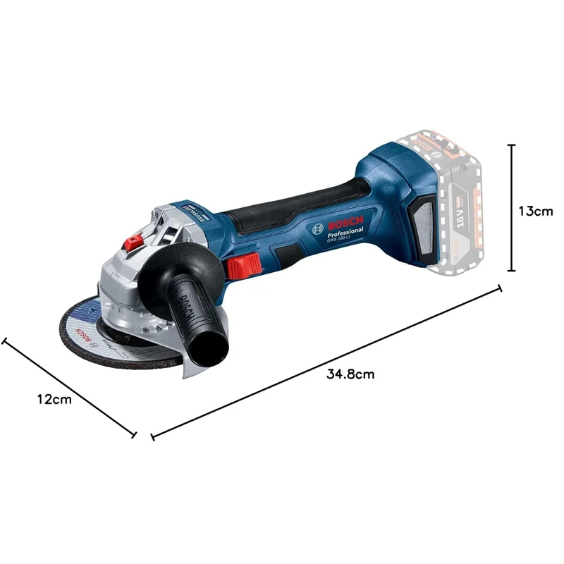 BOSCH GWS 180-LI 18V Brushless Angle Grinder Cordless Smooth Grinding Cutting Machine Polisher Power Tool Battery Charger Set