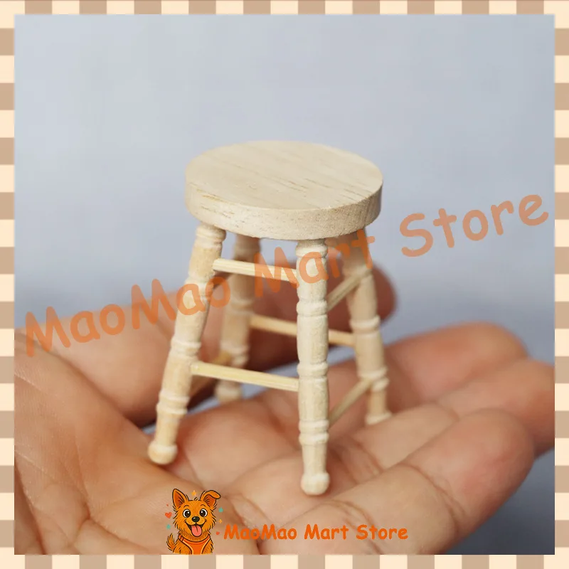 Miniatur-Puppenhaus-Möbel, Eichenholz, leerer Stuhl, Küche, Szene, Dekoration, Kunsthandwerk, Maßstab 1:12, Heimdekoration, Figuren, Geschenk