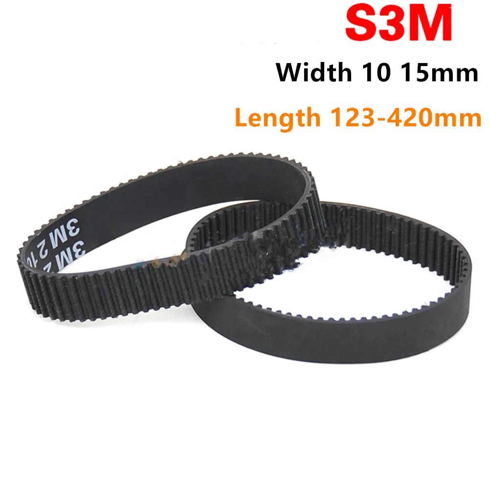 

Timing Belt S3M-123-420mm Teeth Pitch 3 mm Closed Loop Rubber Synchronous Belt Width 10/15 mm Cinturón sincronizado