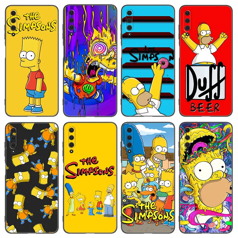 Hot Simpsons Boy Phone Case For Huawei Y6 Y7 Y9 Prime Y5 2018 2019 2020 Y5P Y6P Y7P Y8P Y6S Y8S Y9S Y7A Y9A Soft TPU Black Cover