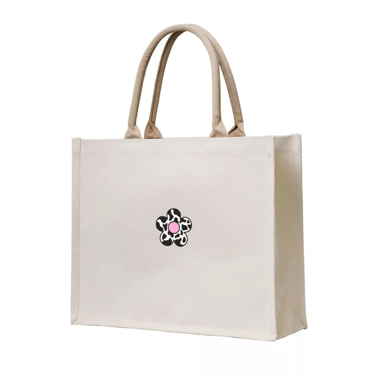 

cute cow print flower Tote Bag sacs de shopping large size bags tote bag university