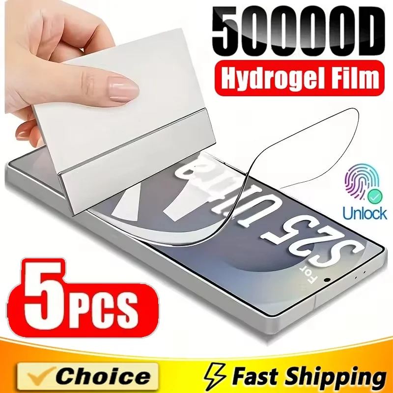 

5Pcs Hydrogel Film For Samsung S25 S21 S22 S23 S24 Ultra S20 FE S8 S9 S10 Plus Screen Protector For Galaxy Note 20 Ultra 10 Plus